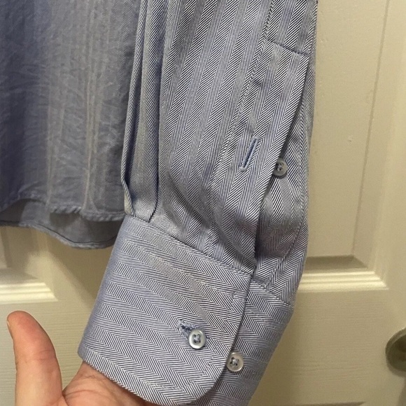 Vintage Franco Gucci Blue Button Down Pure Egyptian Cotton Shirt Size 43 - Picture 5 of 7